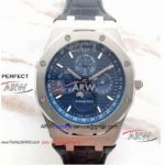 Perfect Replica Audemars Piguet Royal Oak Perpetual Calendar 41mm Watch - 316L Case Blue Face Blue Leather Strap